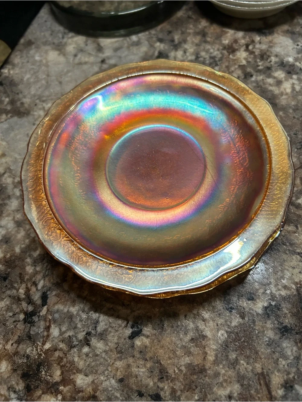 VTG Federal Glass Marigold Carnival Glass Dessert Plates - Set of 3 Available